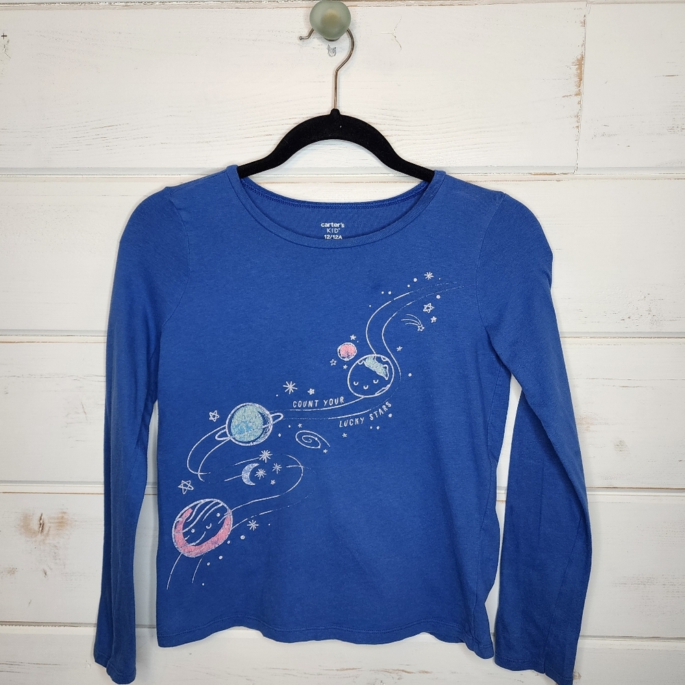 Carter's Kids Cosmic Blue Long Sleeve Solar Tee 12/12A